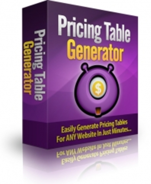 Product picture Pricing Table Generator Software with Master Resale Rights